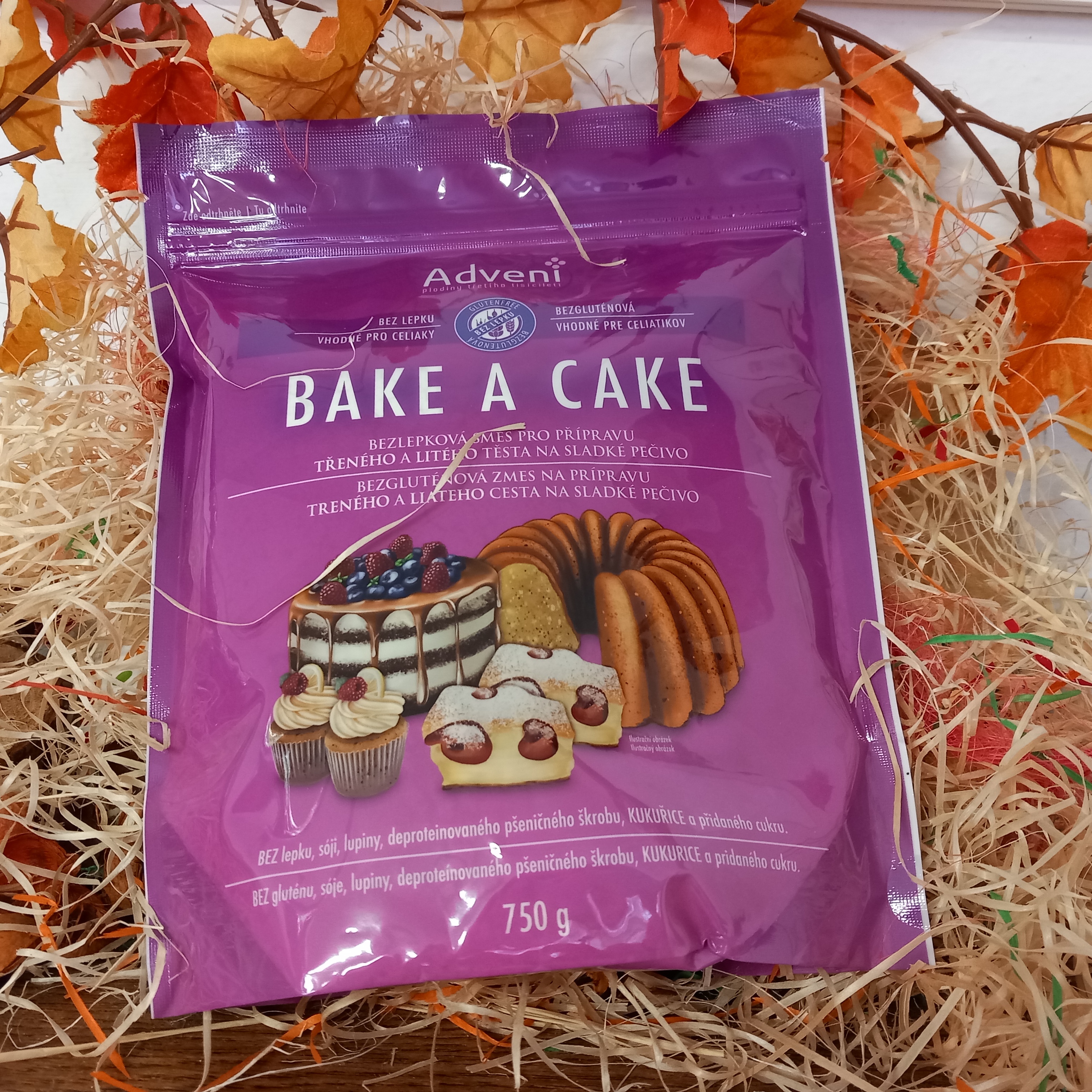 ADVENI - BEZLEPKOVÁ SMĚS PRO PŘÍPRAVU TŘENÉHO A LITÉHO TĚSTA NA SLADKÉ PEČIVO BAKE A CAKE 750 G